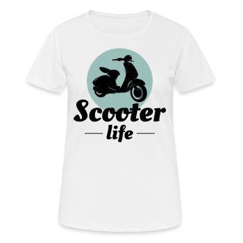Roller Fahrer Scootering Motorrad Moped Bike - Frauen T-Shirt atmungsaktiv - Weiß - Vorne - AI Model Female 172 dark (172cm)