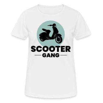 Roller Fahrer Gang Scootering Motorrad Moped Bike - Frauen T-Shirt atmungsaktiv - Weiß - Vorne - AI Model Female 172 dark (172cm)