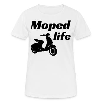 Roller Fahrer Scootering Motorrad Moped Bike - Frauen T-Shirt atmungsaktiv - Weiß - Vorne - AI Model Female 172 dark (172cm)