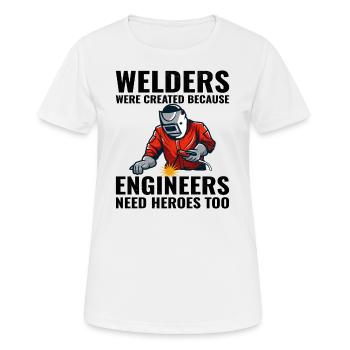 Schweißer Schweißer Metallbau Eisenarbeiter lustig - Frauen T-Shirt atmungsaktiv - Weiß - Vorne - AI Model Female 172 dark (172cm)