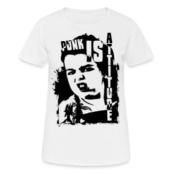 Le punk est l’attitude - T-shirt respirant Femme - blanc - Devant - AI Model Female 172 dark (172cm)