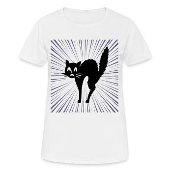 Schwarze katze - Frauen T-Shirt atmungsaktiv - Weiß - Vorne - AI Model Female 172 dark (172cm)