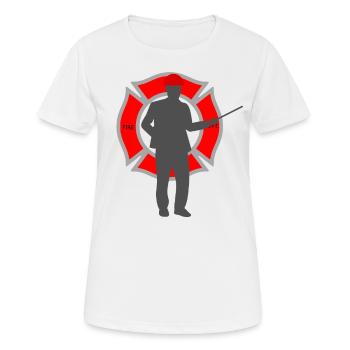 Feuerwehrmann - Frauen T-Shirt atmungsaktiv - Weiß - Vorne - AI Model Female 172 dark (172cm)