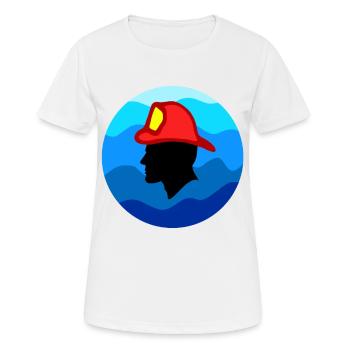 Feuerwehrmann - Frauen T-Shirt atmungsaktiv - Weiß - Vorne - AI Model Female 172 dark (172cm)
