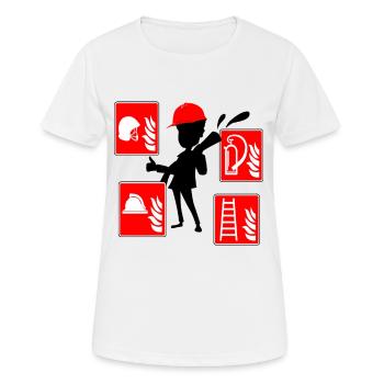 Feuerwehrmann - Frauen T-Shirt atmungsaktiv - Weiß - Vorne - AI Model Female 172 dark (172cm)