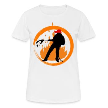 Feuerwehrmann - Frauen T-Shirt atmungsaktiv - Weiß - Vorne - AI Model Female 172 dark (172cm)