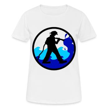 Feuerwehrmann - Frauen T-Shirt atmungsaktiv - Weiß - Vorne - AI Model Female 172 dark (172cm)