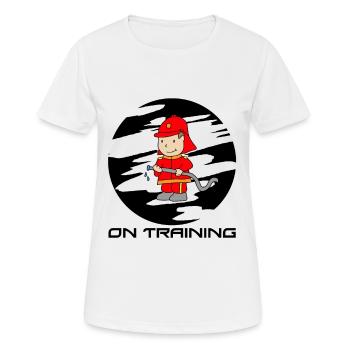Feuerwehrmann - Frauen T-Shirt atmungsaktiv - Weiß - Vorne - AI Model Female 172 dark (172cm)
