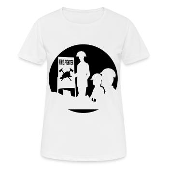 Feuerwehrmann - Frauen T-Shirt atmungsaktiv - Weiß - Vorne - AI Model Female 172 dark (172cm)