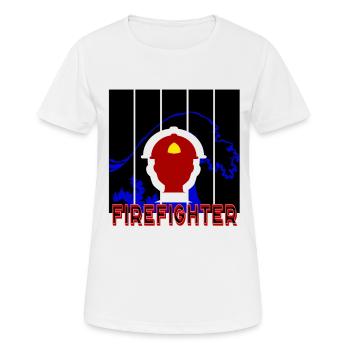 Feuerwehrmann - Frauen T-Shirt atmungsaktiv - Weiß - Vorne - AI Model Female 172 dark (172cm)