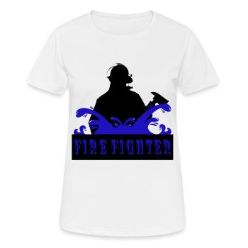 Feuerwehrmann - Frauen T-Shirt atmungsaktiv - Weiß - Vorne - AI Model Female 172 dark (172cm)