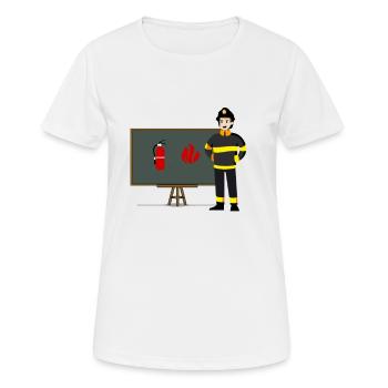 Feuerwehrmann - Frauen T-Shirt atmungsaktiv - Weiß - Vorne - AI Model Female 172 dark (172cm)