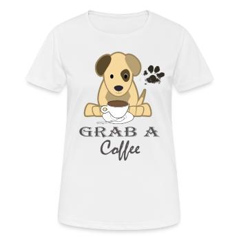 Grab A Coffee - Frauen T-Shirt atmungsaktiv - Weiß - Vorne - AI Model Female 172 dark (172cm)