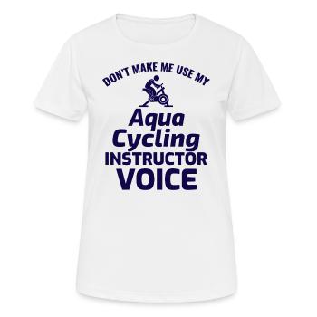 Aqua Cycling Piscine Fitness Training Drôle - T-shirt respirant Femme - blanc - Devant - AI Model Female 172 dark (172cm)