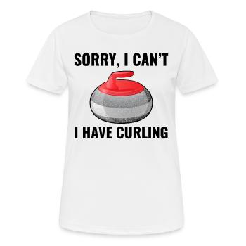 Curling Kehrfächer Winter Eissport Curler Lustig - Frauen T-Shirt atmungsaktiv - Weiß - Vorne - AI Model Female 172 dark (172cm)