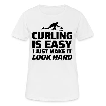 Curling Kehrfächer Winter Eissport Curler Lustig - Frauen T-Shirt atmungsaktiv - Weiß - Vorne - AI Model Female 172 dark (172cm)