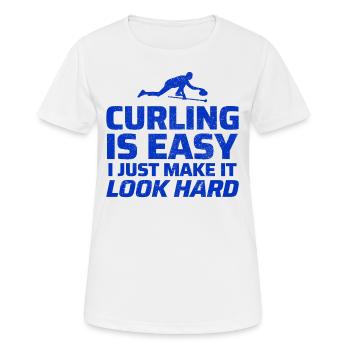 Curling Kehrfächer Winter Eissport Curler Lustig - Frauen T-Shirt atmungsaktiv - Weiß - Vorne - AI Model Female 172 dark (172cm)