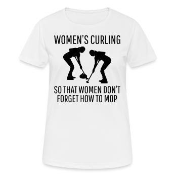 Curling Kehrfächer Winter Eissport Curler Lustig - Frauen T-Shirt atmungsaktiv - Weiß - Vorne - AI Model Female 172 dark (172cm)