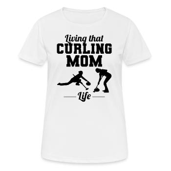 Curling Mama Winter Eissport Curler Muttertag - Frauen T-Shirt atmungsaktiv - Weiß - Vorne - AI Model Female 172 dark (172cm)