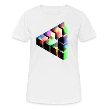 Optische Täuschung - Ein echter Blickfanger - Frauen T-Shirt atmungsaktiv - Weiß - Vorne - AI Model Female 172 dark (172cm)