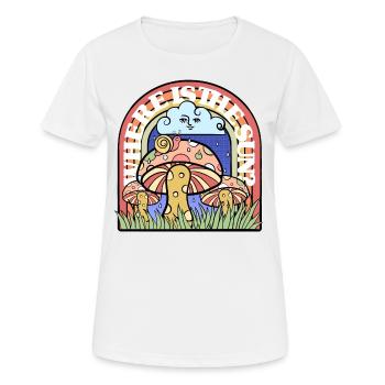 WO IST DIE SONNE - Frauen T-Shirt atmungsaktiv - Weiß - Vorne - AI Model Female 172 dark (172cm)