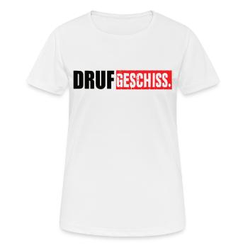 Druf Geschiss Saarland Saar Saarländisch - Frauen T-Shirt atmungsaktiv - Weiß - Vorne - AI Model Female 172 dark (172cm)