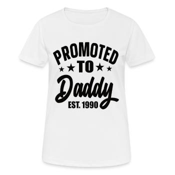 Promoted To Daddy Est 1990 - Women's Breathable T-Shirt - white - Front - AI Model Female 172 dark (172cm)