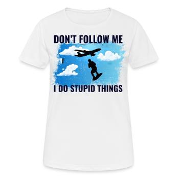 Skysurfing Skydiving Extreme Sport Skydiver Funny - Women's Breathable T-Shirt - white - Front - AI Model Female 172 dark (172cm)