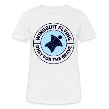 Wingsuit fliegen Base Jumping Fallschirmspringen Wingsuiting - Frauen T-Shirt atmungsaktiv - Weiß - Vorne - AI Model Female 172 dark (172cm)