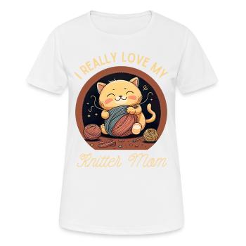 Ich liebe meine Strickermutter wirklich - Frauen T-Shirt atmungsaktiv - Weiß - Vorne - AI Model Female 172 dark (172cm)