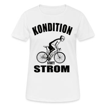 Kondition Statt Strom - Frauen T-Shirt atmungsaktiv - Weiß - Vorne - AI Model Female 172 dark (172cm)