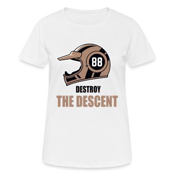 Motocross helmet Destroy The Descent - Women's Breathable T-Shirt - white - Front - AI Model Female 172 dark (172cm)