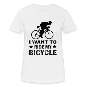 Vélo de route Je veux faire du vélo - T-shirt respirant Femme - blanc - Devant - AI Model Female 172 dark (172cm)