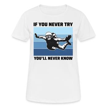 Skydiving Skydiver Skydive parachuting Motivation - Women's Breathable T-Shirt - white - Front - AI Model Female 172 dark (172cm)