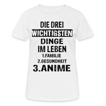 Anime - Frauen T-Shirt atmungsaktiv - Weiß - Vorne - AI Model Female 172 dark (172cm)