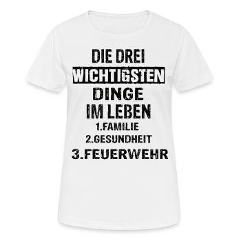 Feuerwehr - Frauen T-Shirt atmungsaktiv - Weiß - Vorne - AI Model Female 172 dark (172cm)