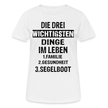 Segelboot - Frauen T-Shirt atmungsaktiv - Weiß - Vorne - AI Model Female 172 dark (172cm)