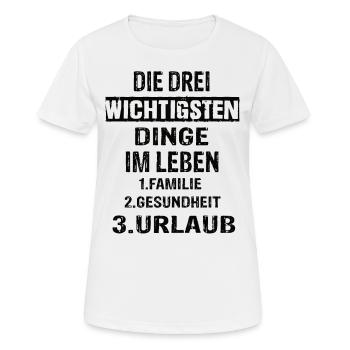 Urlaub - Frauen T-Shirt atmungsaktiv - Weiß - Vorne - AI Model Female 172 dark (172cm)