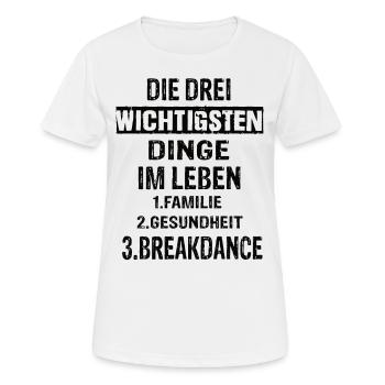 Breakdance - Frauen T-Shirt atmungsaktiv - Weiß - Vorne - AI Model Female 172 dark (172cm)
