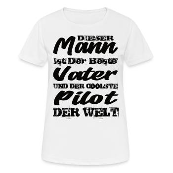 Vater und Pilot - Frauen T-Shirt atmungsaktiv - Weiß - Vorne - AI Model Female 172 dark (172cm)