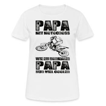 Motocross - Frauen T-Shirt atmungsaktiv - Weiß - Vorne - AI Model Female 172 dark (172cm)