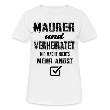Maurer und Verheiratet - Frauen T-Shirt atmungsaktiv - Weiß - Vorne - AI Model Female 172 dark (172cm)