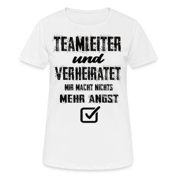 Teamleiter und Verheiratet - Frauen T-Shirt atmungsaktiv - Weiß - Vorne - AI Model Female 172 dark (172cm)