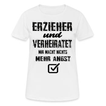 Erzieher - Frauen T-Shirt atmungsaktiv - Weiß - Vorne - AI Model Female 172 dark (172cm)