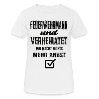 Feuerwehrmann - Frauen T-Shirt atmungsaktiv - Weiß - Vorne - AI Model Female 172 dark (172cm)