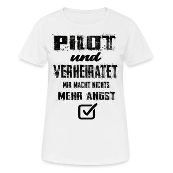 Pilot - Frauen T-Shirt atmungsaktiv - Weiß - Vorne - AI Model Female 172 dark (172cm)
