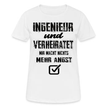 Ingenieur und Verheiratet - Frauen T-Shirt atmungsaktiv - Weiß - Vorne - AI Model Female 172 dark (172cm)
