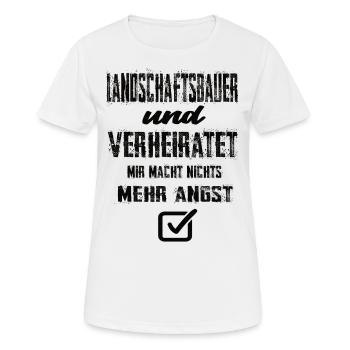 Landschaftsbauer und Verheiratet - Frauen T-Shirt atmungsaktiv - Weiß - Vorne - AI Model Female 172 dark (172cm)