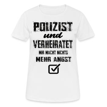 Polizist und Verheiratet - Frauen T-Shirt atmungsaktiv - Weiß - Vorne - AI Model Female 172 dark (172cm)