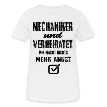Mechaniker und Verheiratet - Frauen T-Shirt atmungsaktiv - Weiß - Vorne - AI Model Female 172 dark (172cm)